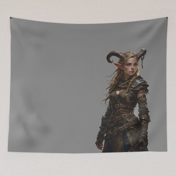 Item preview, Tiefling Sorceress | Fantasy Devil-Blooded D&D RPG Character Art designed and sold by Bejebajay.