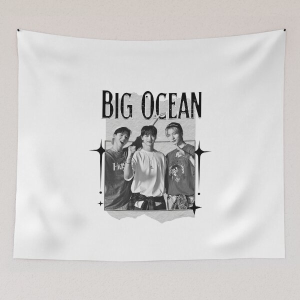 Item preview, Big Ocean Kpop group Monochrome Black and White Classic Design Collage  designed and sold by HELL0WBELLO.