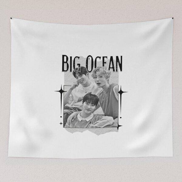 Item preview, Big Ocean Kpop group Monochrome Black and White Classic Design Collage  designed and sold by HELL0WBELLO.