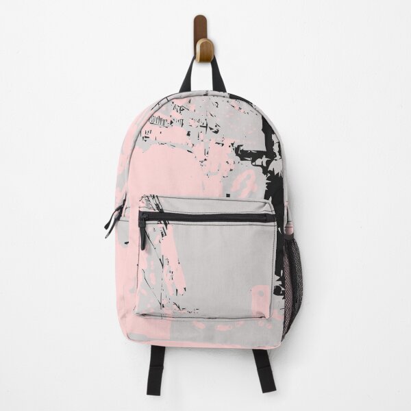 Item preview, Paris street in Marais, pink walls, dark outlines of a stranger walking away designed and sold by strokes and splashes.