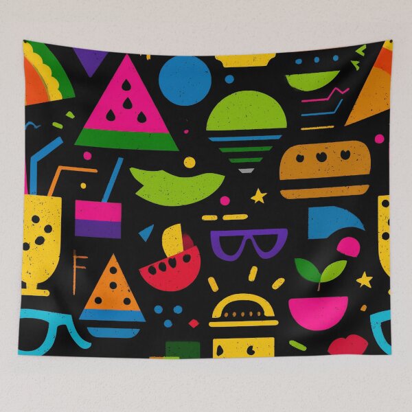 Item preview, Retro Summer Shapes – Neon 90s Vibes Explosion designed and sold by LoomisDreams.