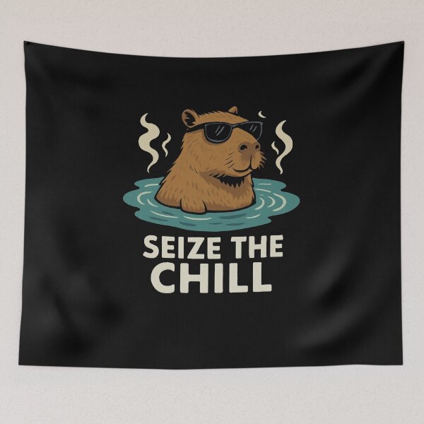 Item preview, Seize the Chill – Funny Capybara Hot Spring T-Shirt designed and sold by CheninaStore.