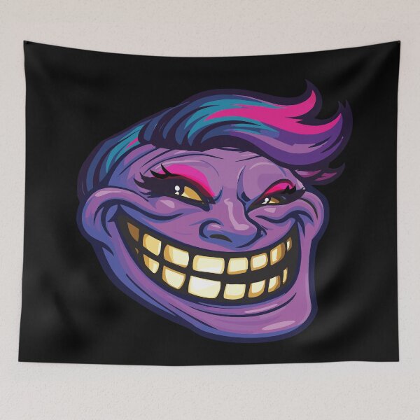 Item preview, Purple female troll with pink highlights and evil grin designed and sold by mirrorimages.