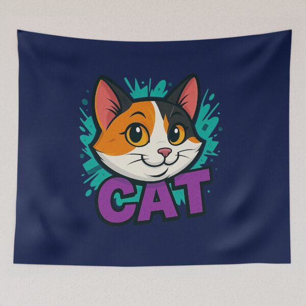 Item preview, Calico Kitten with Purple Graffiti – Fun Street Style designed and sold by Idelab-11.
