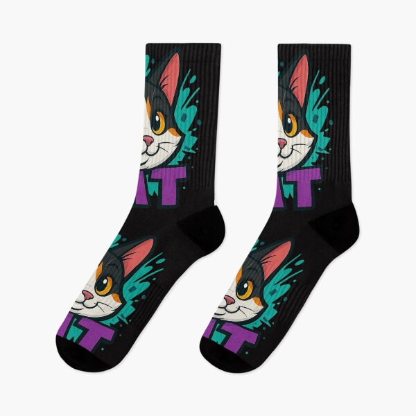 Item preview, Calico Kitten with Purple Graffiti – Fun Street Style designed and sold by Idelab-11.