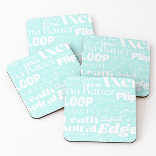Item preview, Figure Skating Words- Subway Style Print- Aqua designed and sold by PD-Skating.
