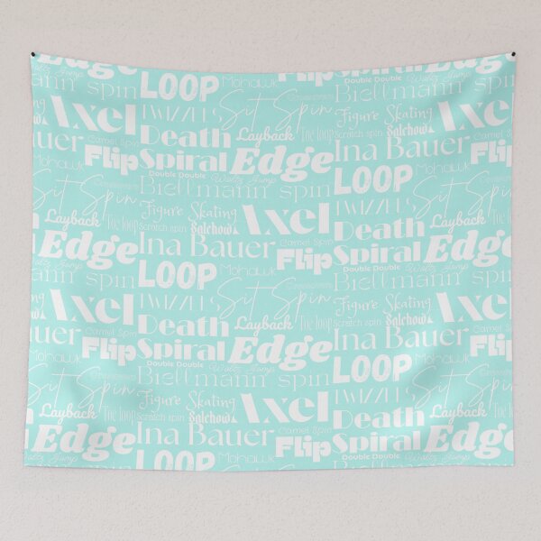 Item preview, Figure Skating Words- Subway Style Print- Aqua designed and sold by PD-Skating.