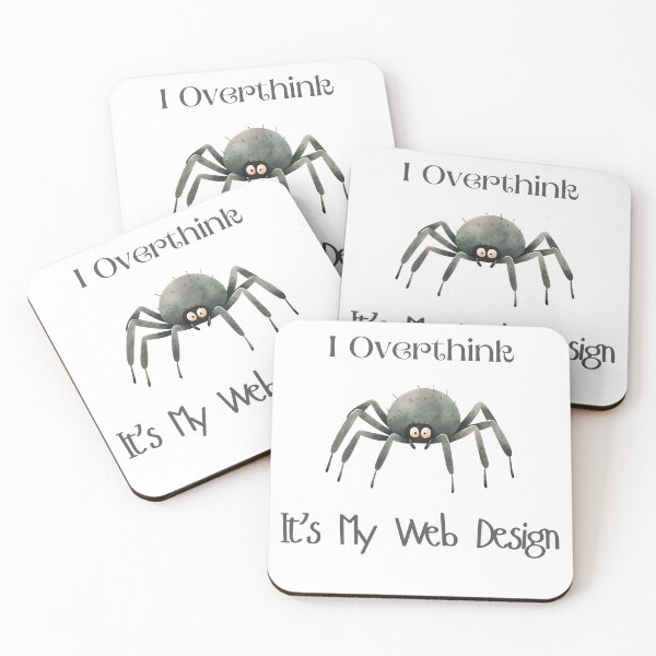 Item preview, I Overthink It’s My Web Design – Funny Spider Pun Artwork, Witty Halloween Graphic designed and sold by baggycatsworld.