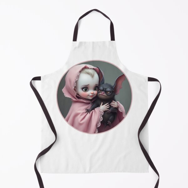 Item preview, Cute gothic vampire baby girl with grumpy bat designed and sold by PalmRock.