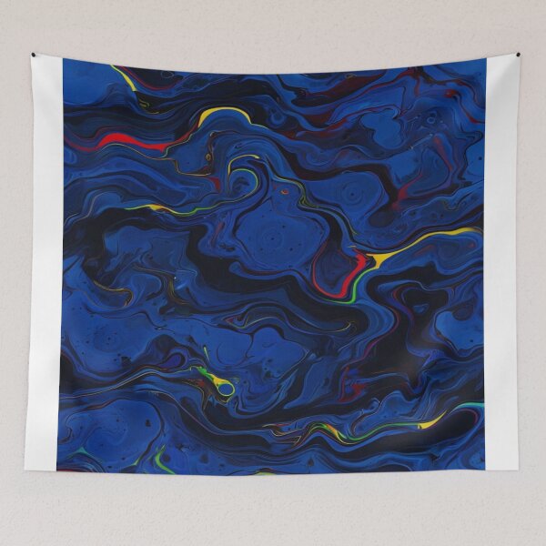 Item preview, dark blue wavy pattern designed and sold by saly55887.