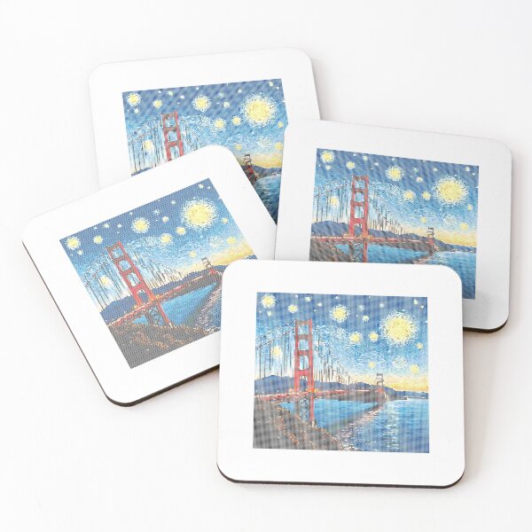 Artikelvorschau, Golden Gate Bridge in der Sternennacht entworfen und verkauft von MosaicFan.