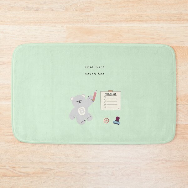 Item preview, Small Wins Count Too – Gentle Bear Mood ( Mint Green Background ) designed and sold by mintmono-studio.
