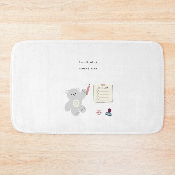 Item preview, Small Wins Count Too – Gentle Bear Mood ( White / Transparent Background ) designed and sold by mintmono-studio.