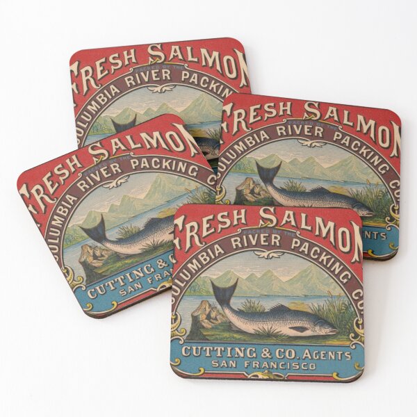 Item preview, Vintage Salmon Can Label Columbia River designed and sold by coffeepolicy.