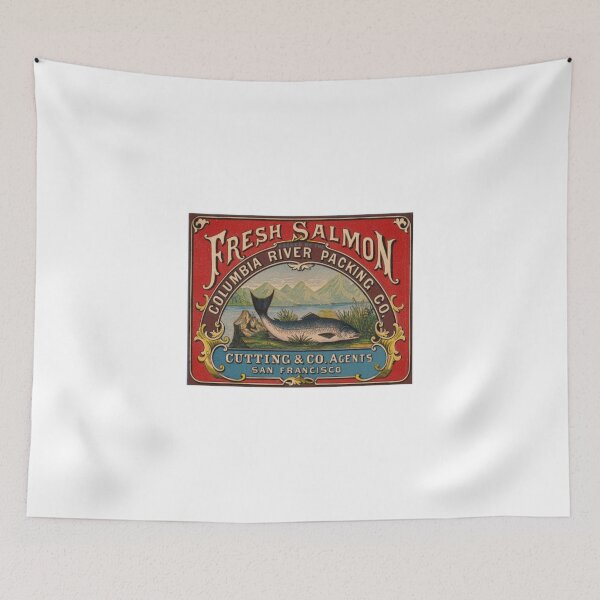 Item preview, Vintage Salmon Can Label Columbia River designed and sold by coffeepolicy.