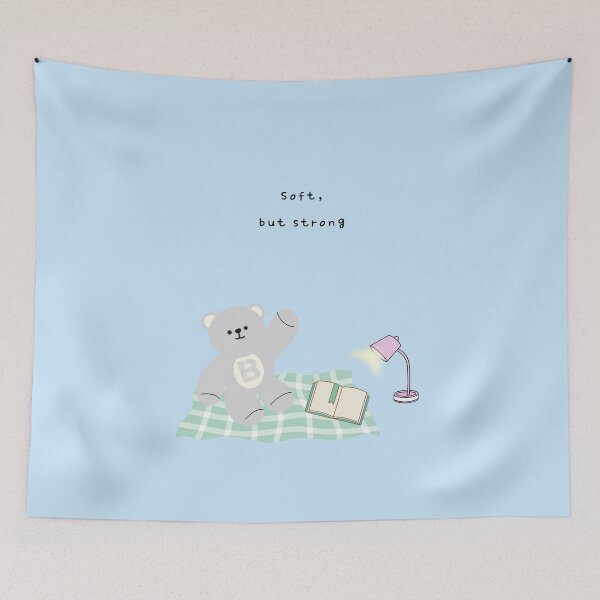 Item preview, Soft, Still Strong – Gentle Bear Mood ( Sky blue Background ) designed and sold by mintmono-studio.
