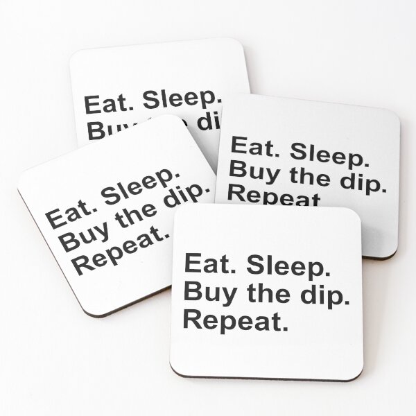 Item preview, Eat. Sleep. Buy the dip. Repeat. Black Ink Sticker designed and sold by RebelCactusStore.