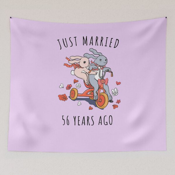 Item preview, Just Married 56 Years Ago - 56th Anniversary Couple Bunnies Tee, Phone Cases And Other Gifts designed and sold by MemWear.