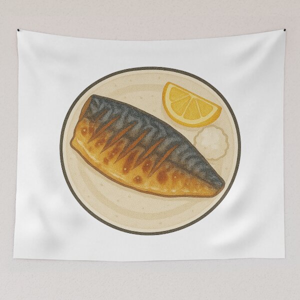 Item preview, Grilled Mackerel – Japanese Saba Fish Art designed and sold by Vendeloc.