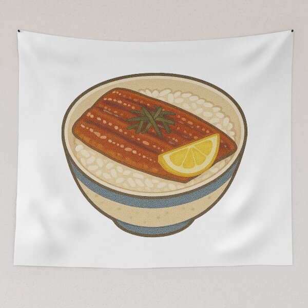 Item preview, Unagi Don – Japanese Eel Rice Bowl Design designed and sold by Vendeloc.