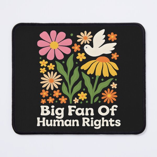 Item preview, Big Fan of Human Rights Retro Groovy Protest Equality Floral Freedom & dignity designed and sold by KamalaDesign.