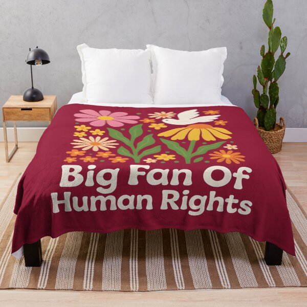 Item preview, Big Fan of Human Rights Retro Groovy Protest Equality Floral Freedom & dignity designed and sold by KamalaDesign.