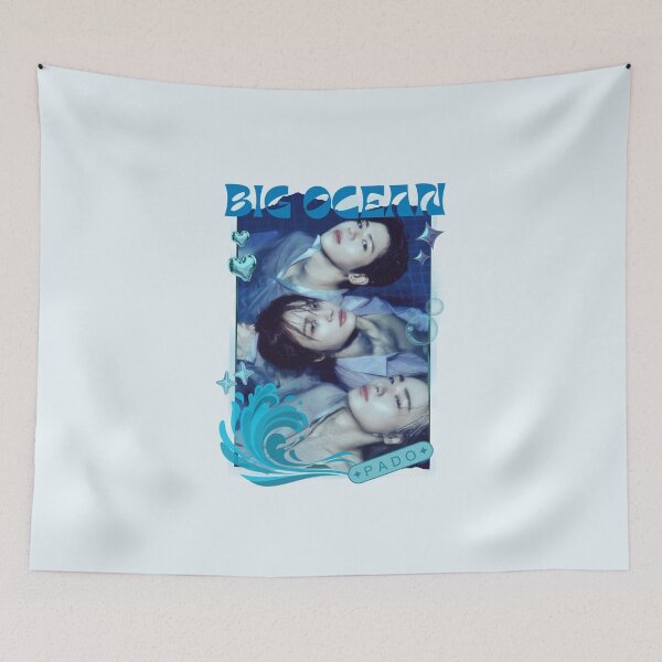Item preview, Big Ocean Blue Kpop Group Retro Collage Design designed and sold by HELL0WBELLO.