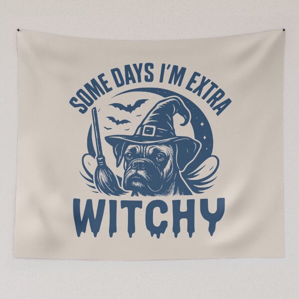 Item preview, Some Days I'm Extra Witchy – Boxer Halloween  designed and sold by Bossy Dogs Co..