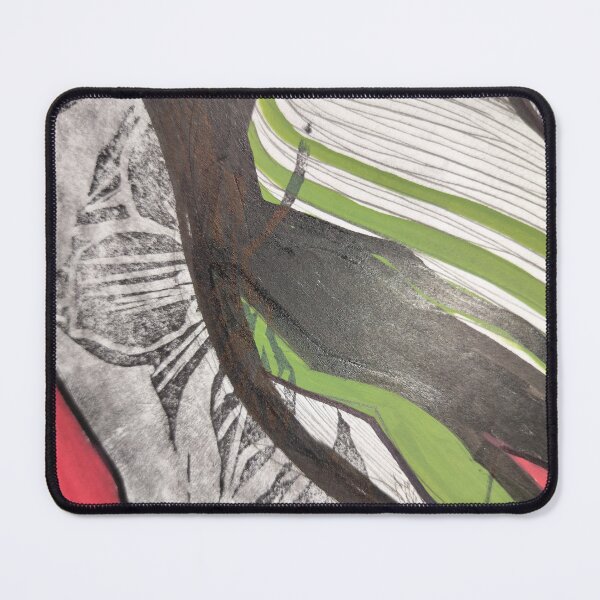 Item preview, Trillium olive red black block print painting designed and sold by jessrussell.