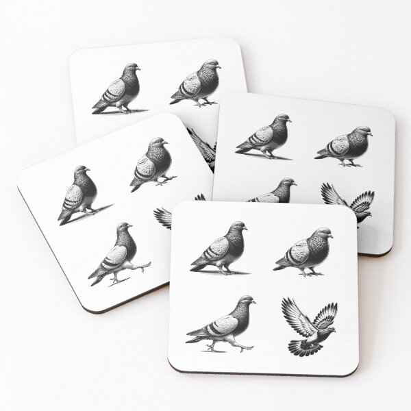 Item preview, Black And White Pigeons designed and sold by TheAnimalZ00.