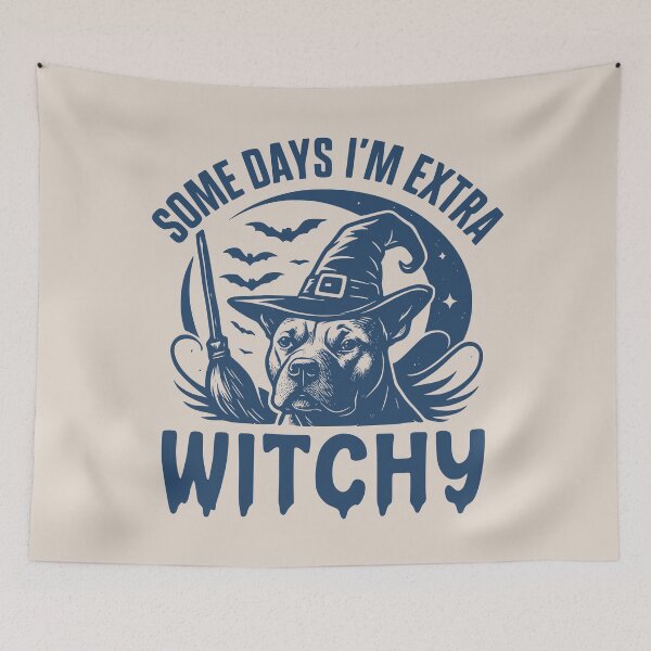 Item preview, Some Days I'm Extra Witchy – American Pit Bull Terrier Halloween  designed and sold by Bossy Dogs Co..