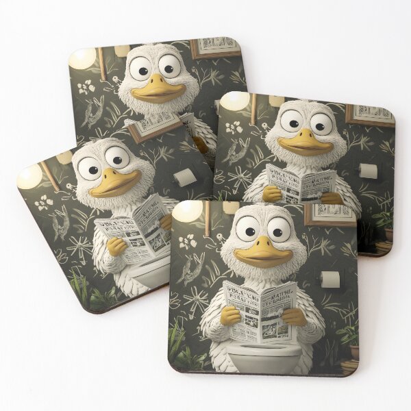 Item preview, Goose Reads Morning Newspaper Toilet Scene designed and sold by earlobejerk.