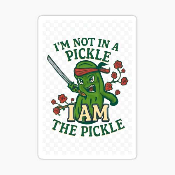 Pickle Samurai Cucumber Warrior Funny Design Sticker