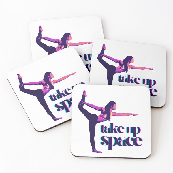 Item preview, Take Up Space - bold yoga pose woman bright pop colors designed and sold by RabbitHoleThings.