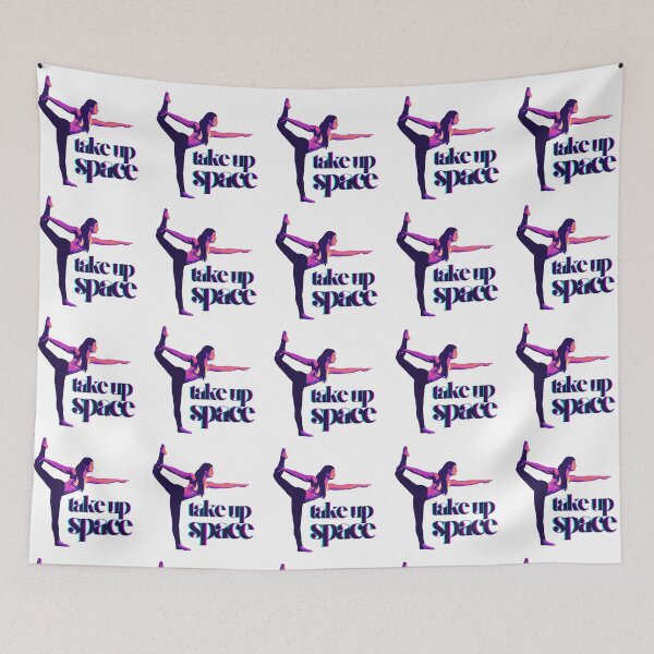 Item preview, Take Up Space - bold yoga pose woman bright pop colors designed and sold by RabbitHoleThings.