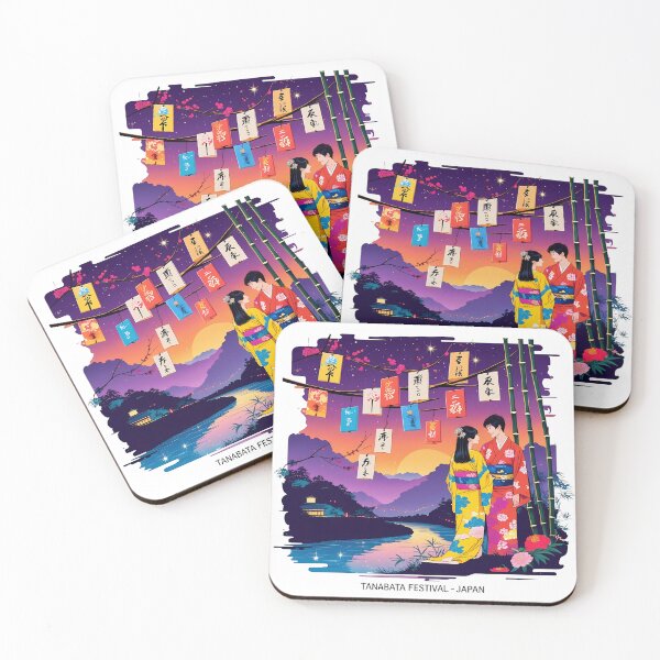 Item preview, Tanabata Festival – Retro Japan Starry Night Art | Tanzaku Wishes & Milky Way Scene designed and sold by LoliDesignShop.
