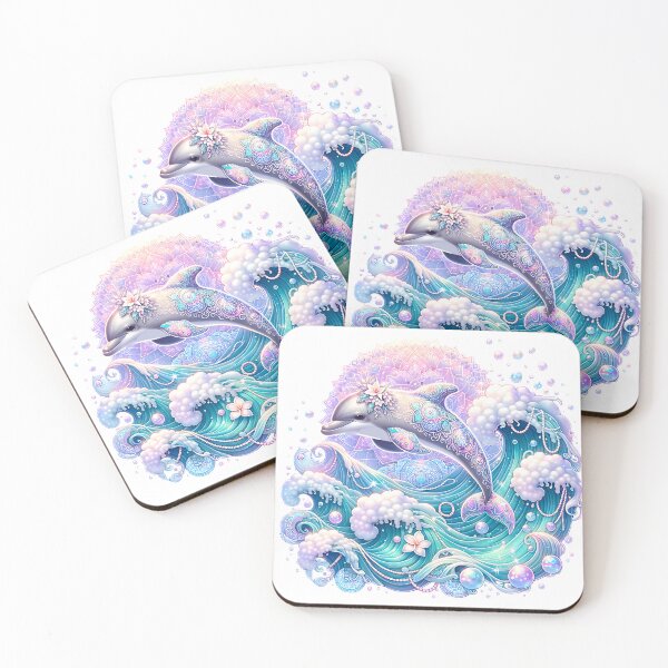 Item preview, Mystic Mandala Dolphin – Boho Ocean Fantasy Art designed and sold by DewCreates.