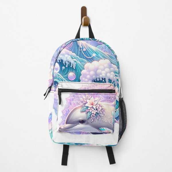 Item preview, Mystic Mandala Dolphin – Boho Ocean Fantasy Art designed and sold by DewCreates.