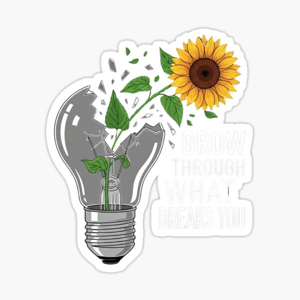 Item preview, Grow Through What Breaks You: Lightbulb Sunflower Art designed and sold by kubix81.