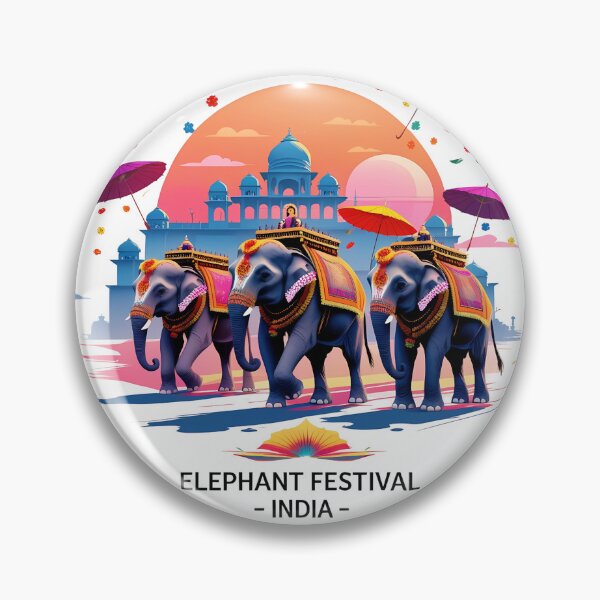 Item preview, Elephant Festival – Jaipur India Sunset Vector | Traditional Parade Celebration Art designed and sold by LoliDesignShop.