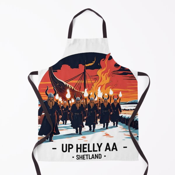 Item preview, Up Helly Aa – Viking Fire Festival Scotland | Retro Burning Ship Sunset Art designed and sold by LoliDesignShop.