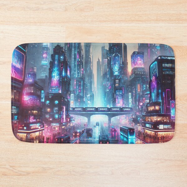 Item preview, Neon Skyline – Cyberpunk City at Night designed and sold by RealmAndRender.