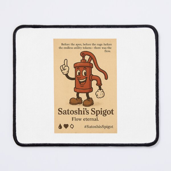 Item preview, Satoshi's Spigot meme mascot will slogan designed and sold by Cc32025.