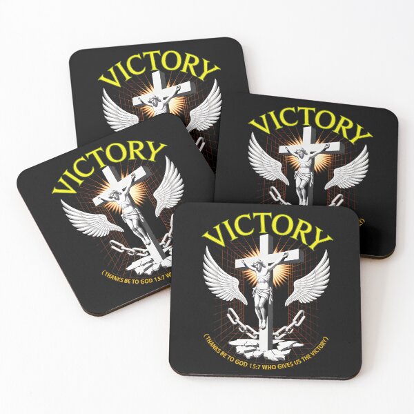 Item preview, Victory – 1 Corinthians 15:57 Grayscale Cross & Divine Grid Design designed and sold by AV.