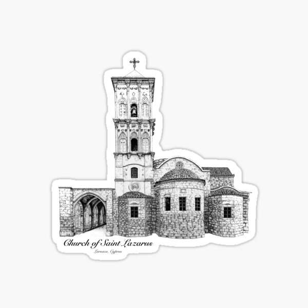 Church of St. Lazarus - Larnaca, Cyprus by Amanda M Lucas Sticker