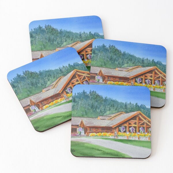 Item preview, Charming Log Lodge with Hanging Flowers designed and sold by MerriliesBrush.