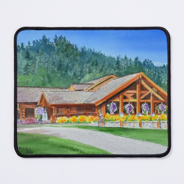 Item preview, Charming Log Lodge with Hanging Flowers designed and sold by MerriliesBrush.