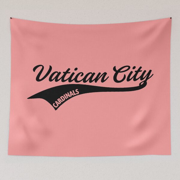Item preview, Copy of Cursive Vatican City Cardinals Vintage Baseball Swoosh Logo Pope White designed and sold by opptop.