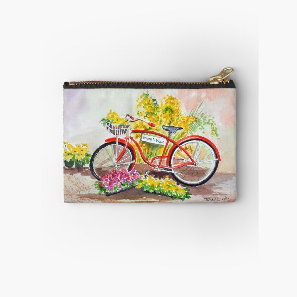 Item preview, Welcome to Plain – Red Bicycle and Blooms designed and sold by MerriliesBrush.