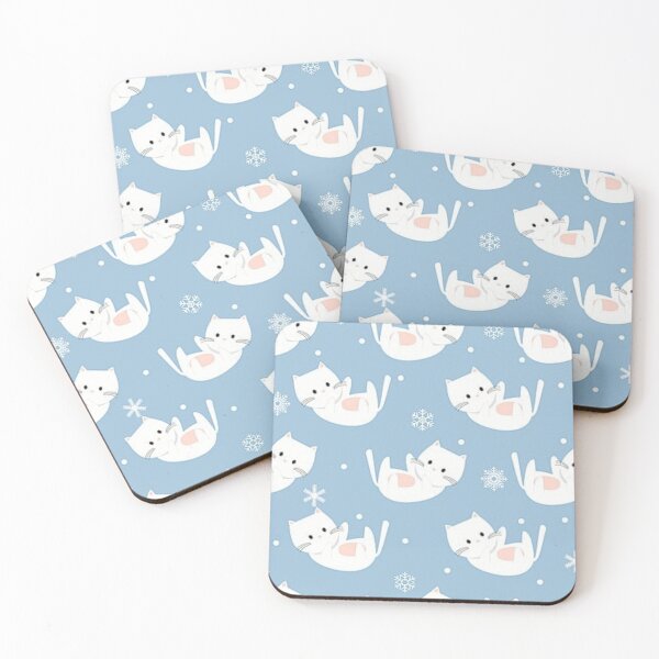Item preview, white cats designed and sold by pksart1.